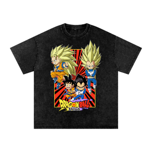 Goku x Vegeta Dragon ball Daima Acid Wash Oversize T-Shirt