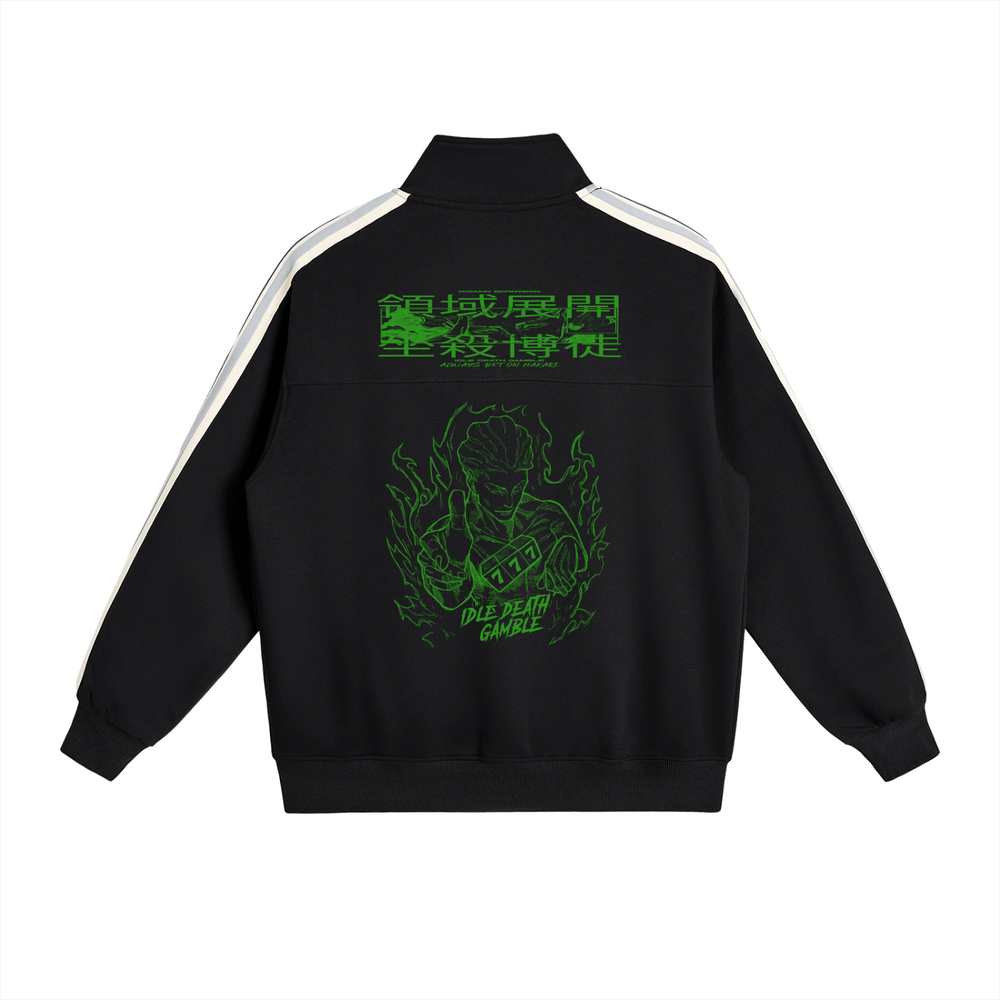 Jujitsi Kaisen Contrast Side-Stripe Stand Collar  Jacket