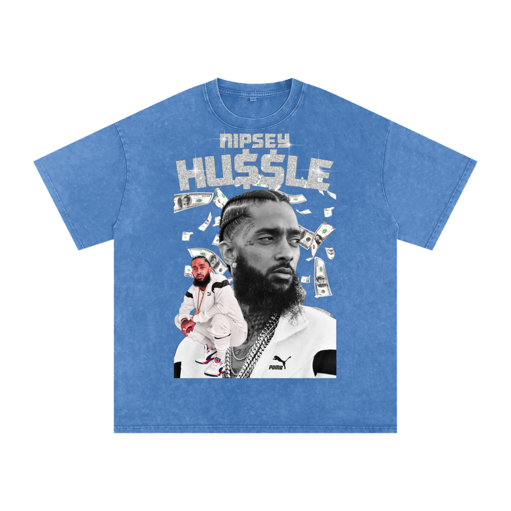 Nipsey Hustle Acid Wash Oversize T-Shirt