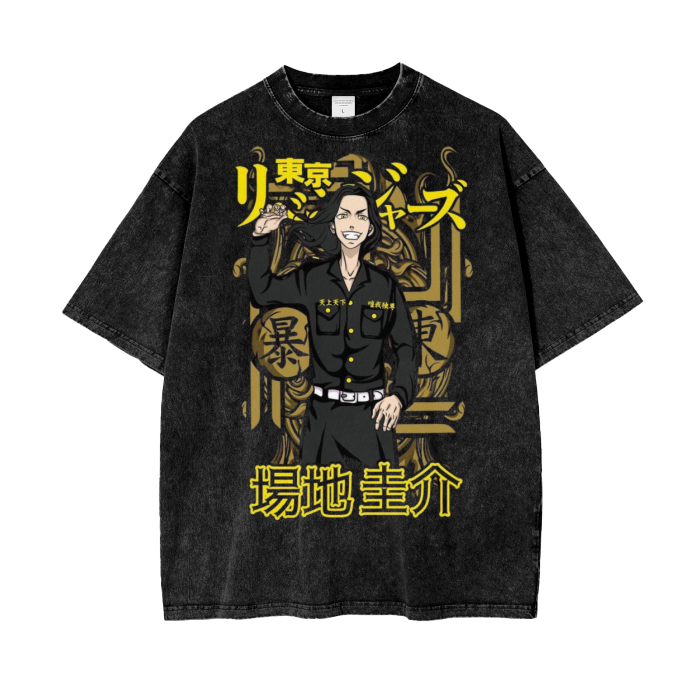 Tokyo Revengers Acid Wash Oversize T-Shirt - 
