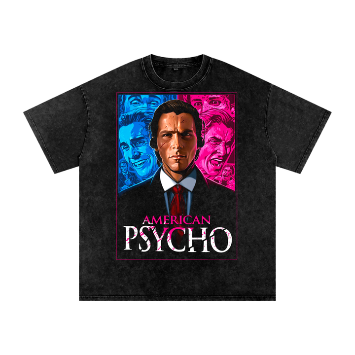 American Psycho Acid Wash Oversize T-Shirt