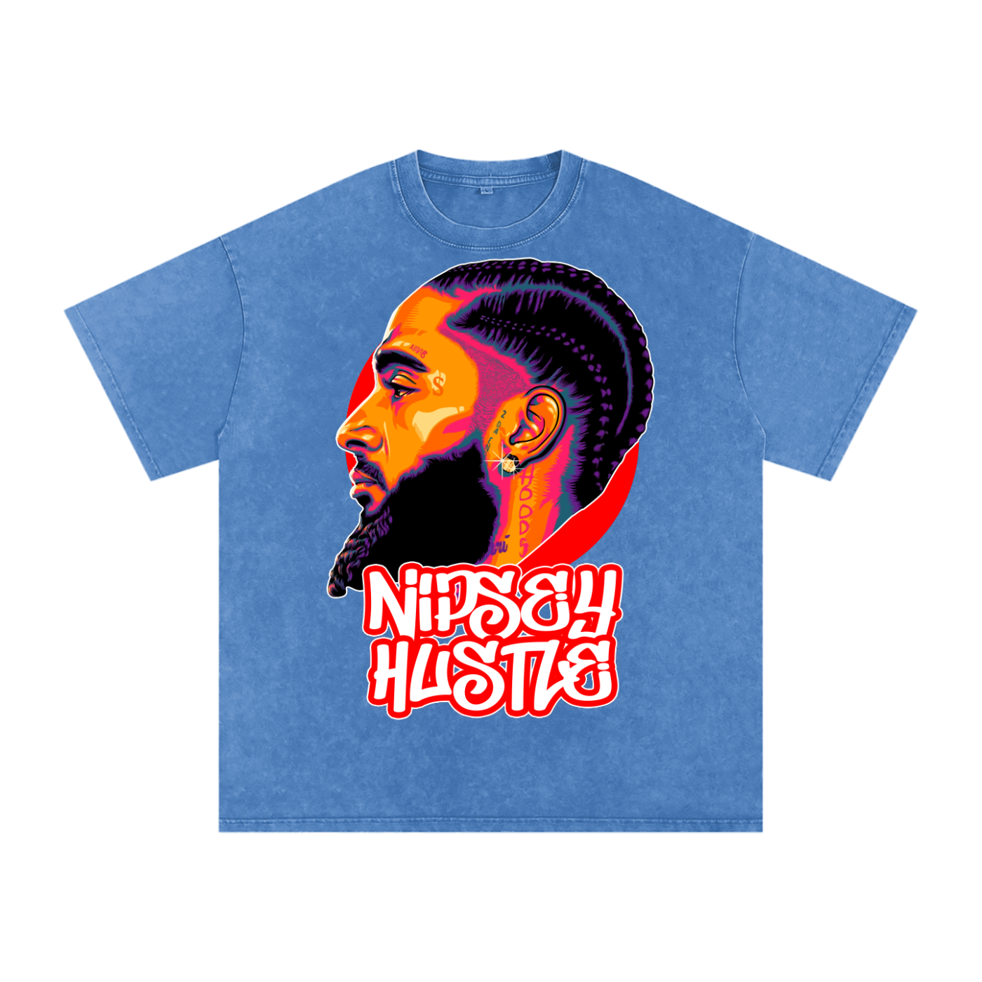 Nipsey Hustle Acid Wash Oversize T-Shirt