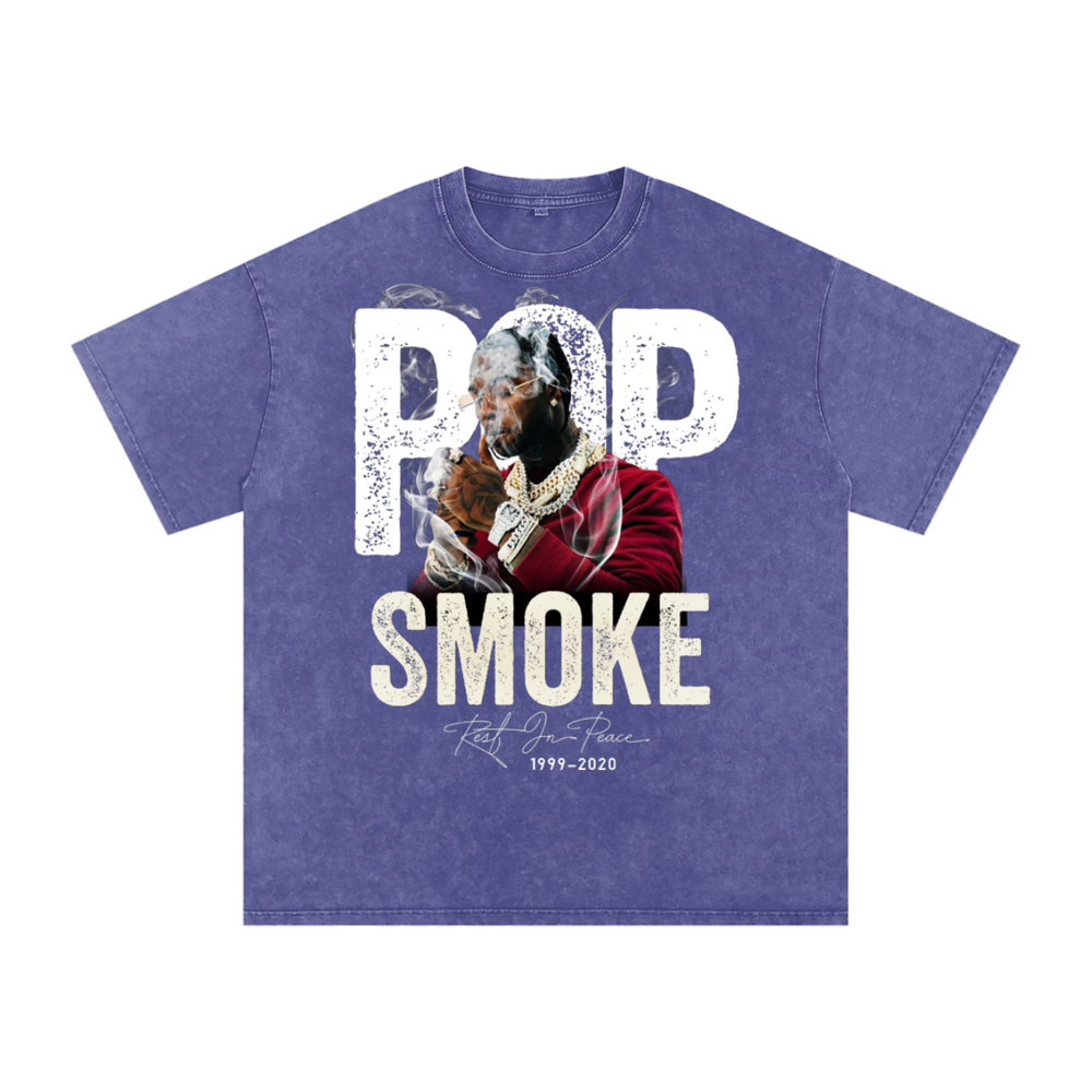 Pop Smoke Acid Wash Oversize T-Shirt