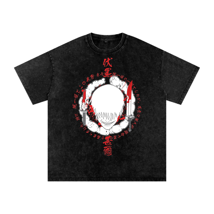 Toji Jujitsu Kaisen Acid Wash Oversize T-Shirt