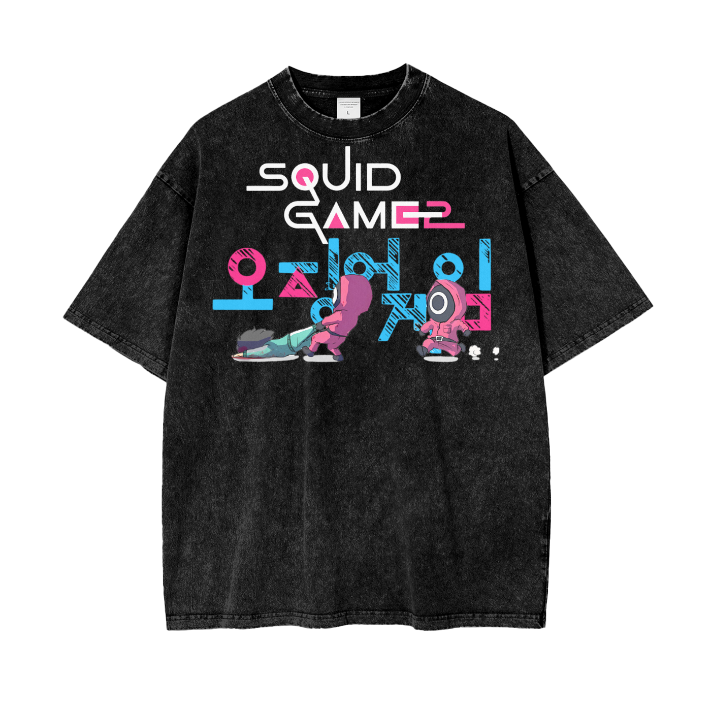 Squid Game Oversize Snow Washed T-Shirt