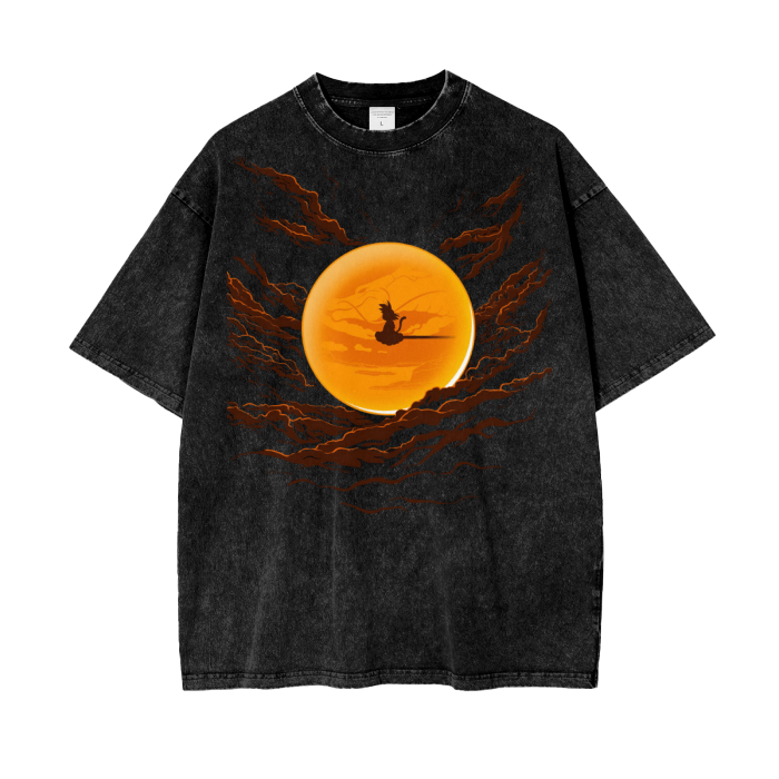 Goku Dragonball Acid Wash Oversize T-Shirt