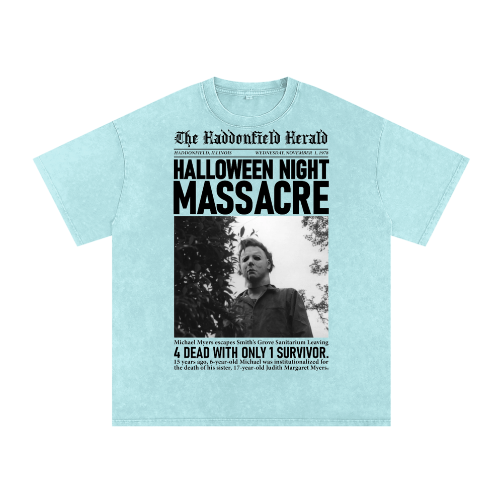 Micheal Myers Acid Wash Oversize T-Shirt