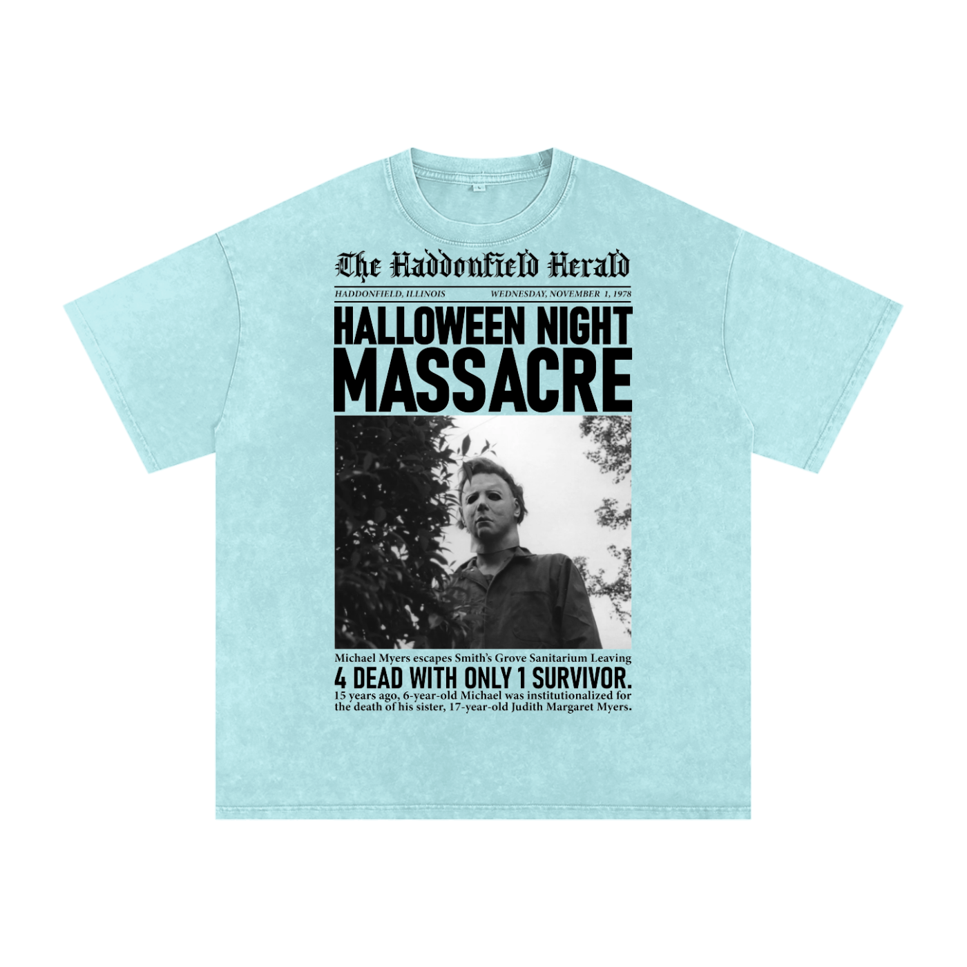 Micheal Myers Acid Wash Oversize T-Shirt