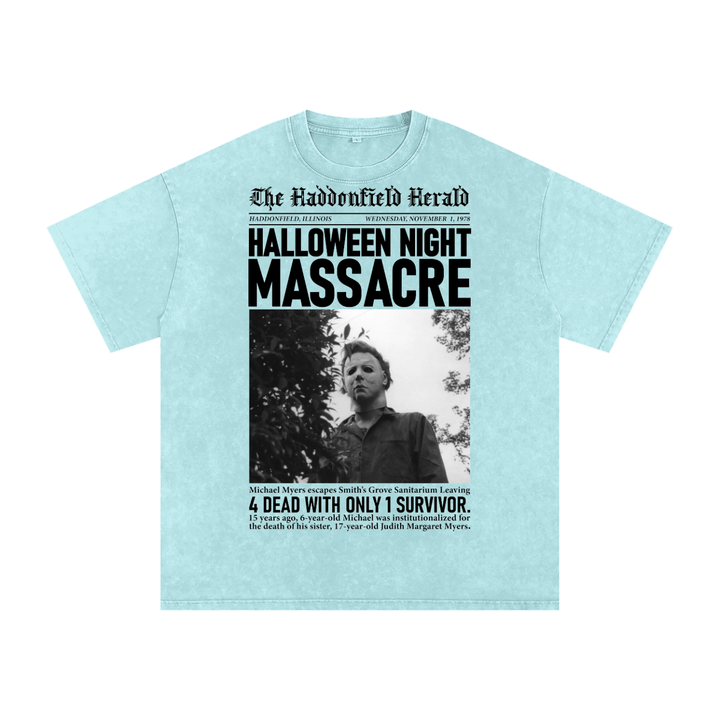 Micheal Myers Acid Wash Oversize T-Shirt