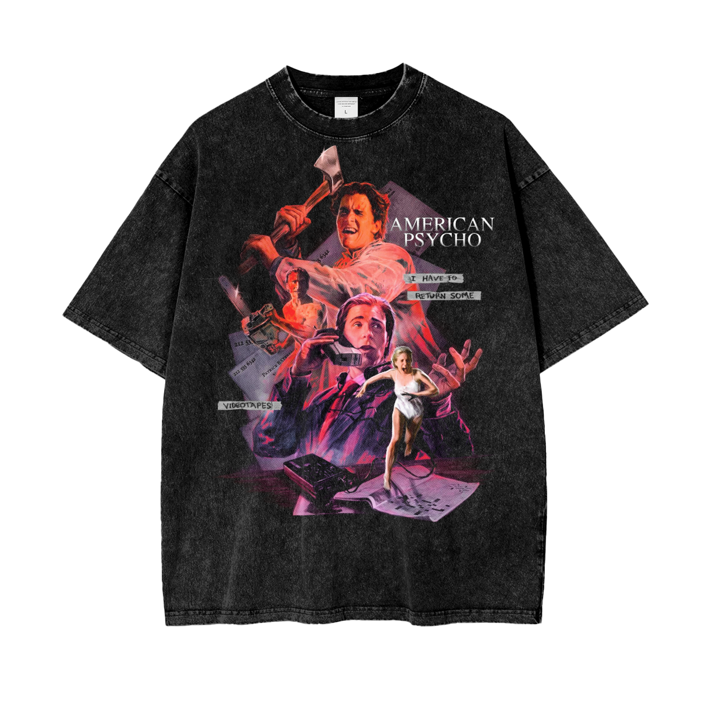 American Psycho Oversize Snow Washed T-Shirt