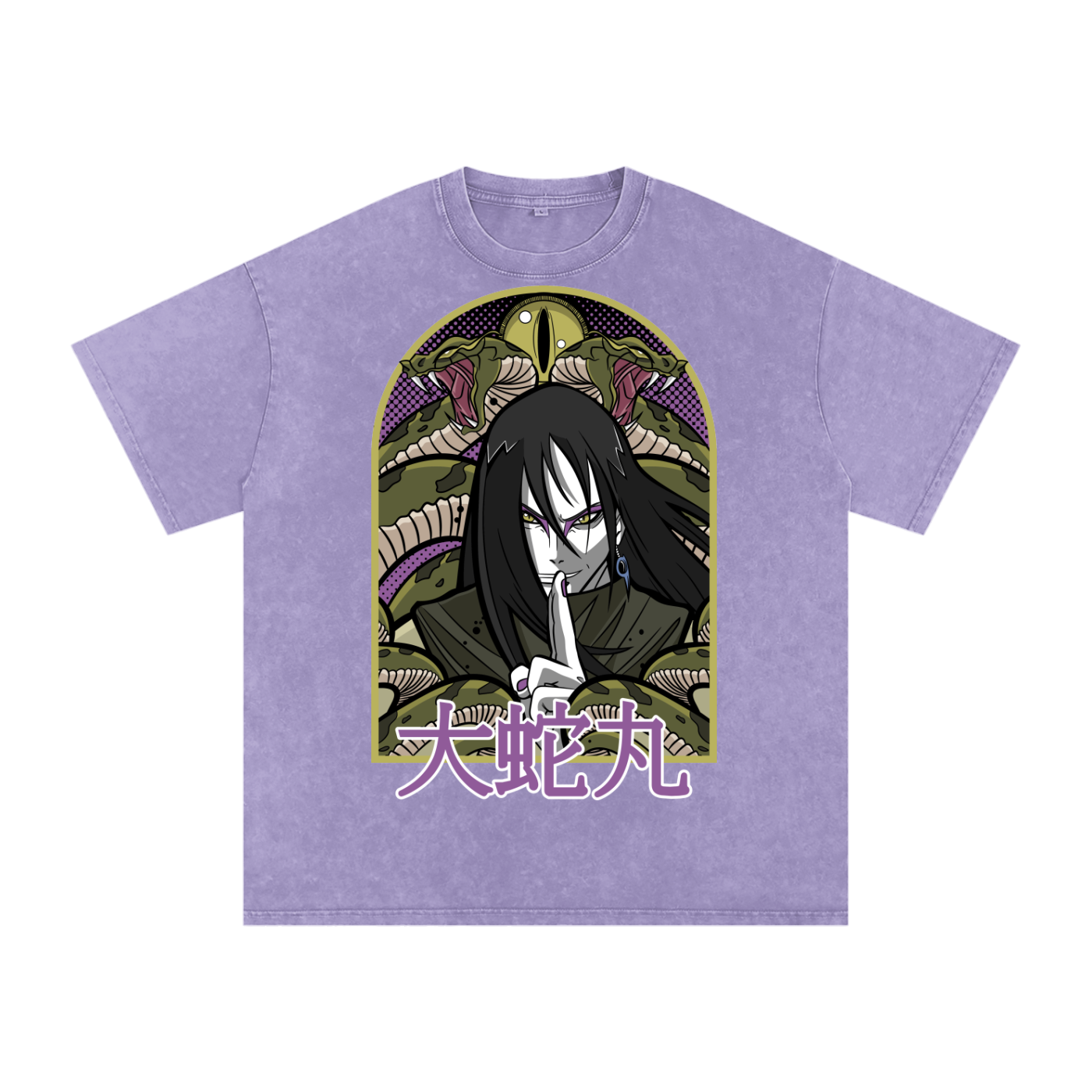 Orochimaru Naruto Acid Wash Oversize T-Shirt