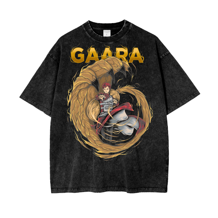 Gaara Naruto Oversize Snow Washed T-Shirt