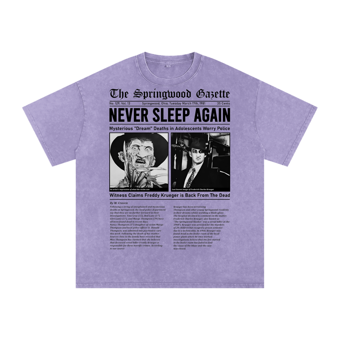 Freddy Krueger Acid Wash Oversize T-Shirt
