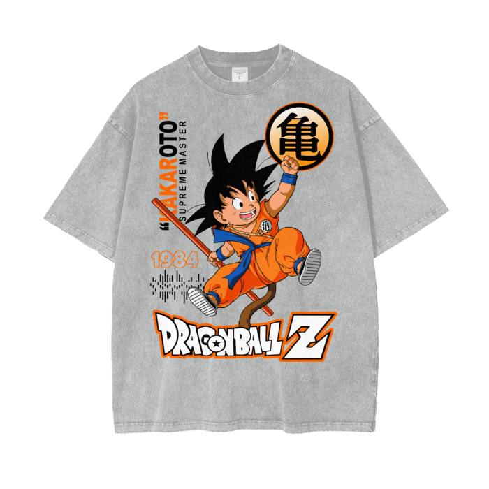 Goku Dragonball Oversize Snow Washed T-Shirt