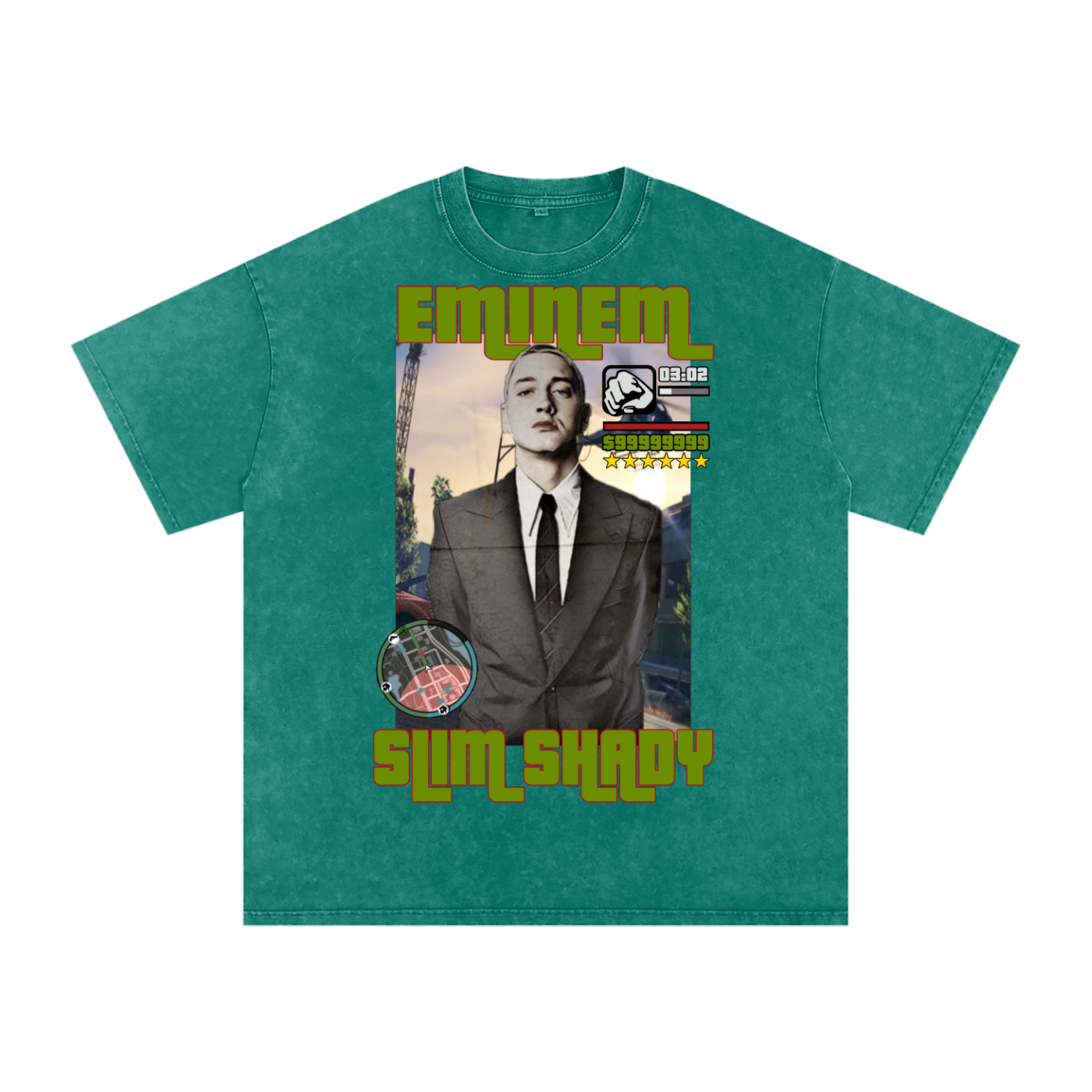 Eminem Acid Wash Oversize T-Shirt