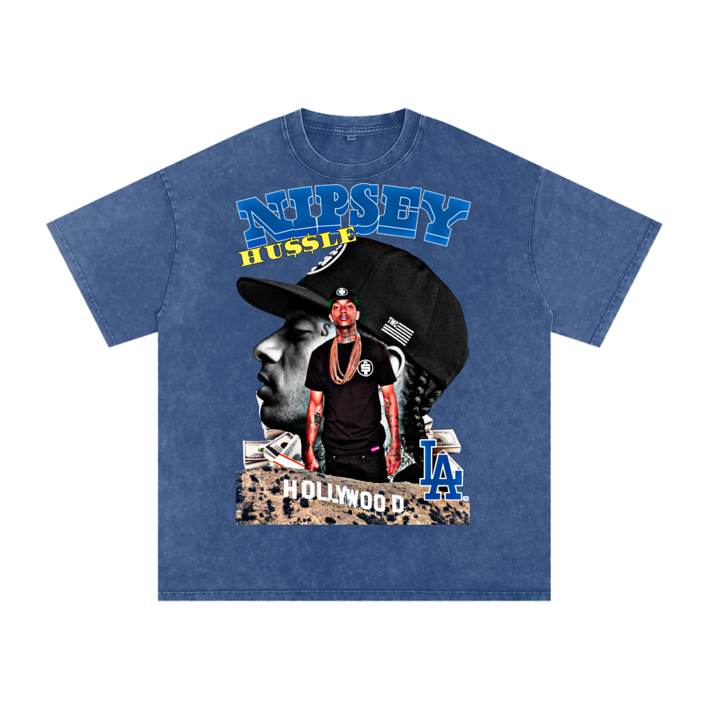 Nipsey Hustle Acid Wash Oversize T-Shirt