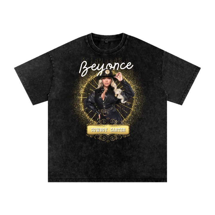 Beyonce Cowboy Carter Acid Wash Oversize T-Shirt