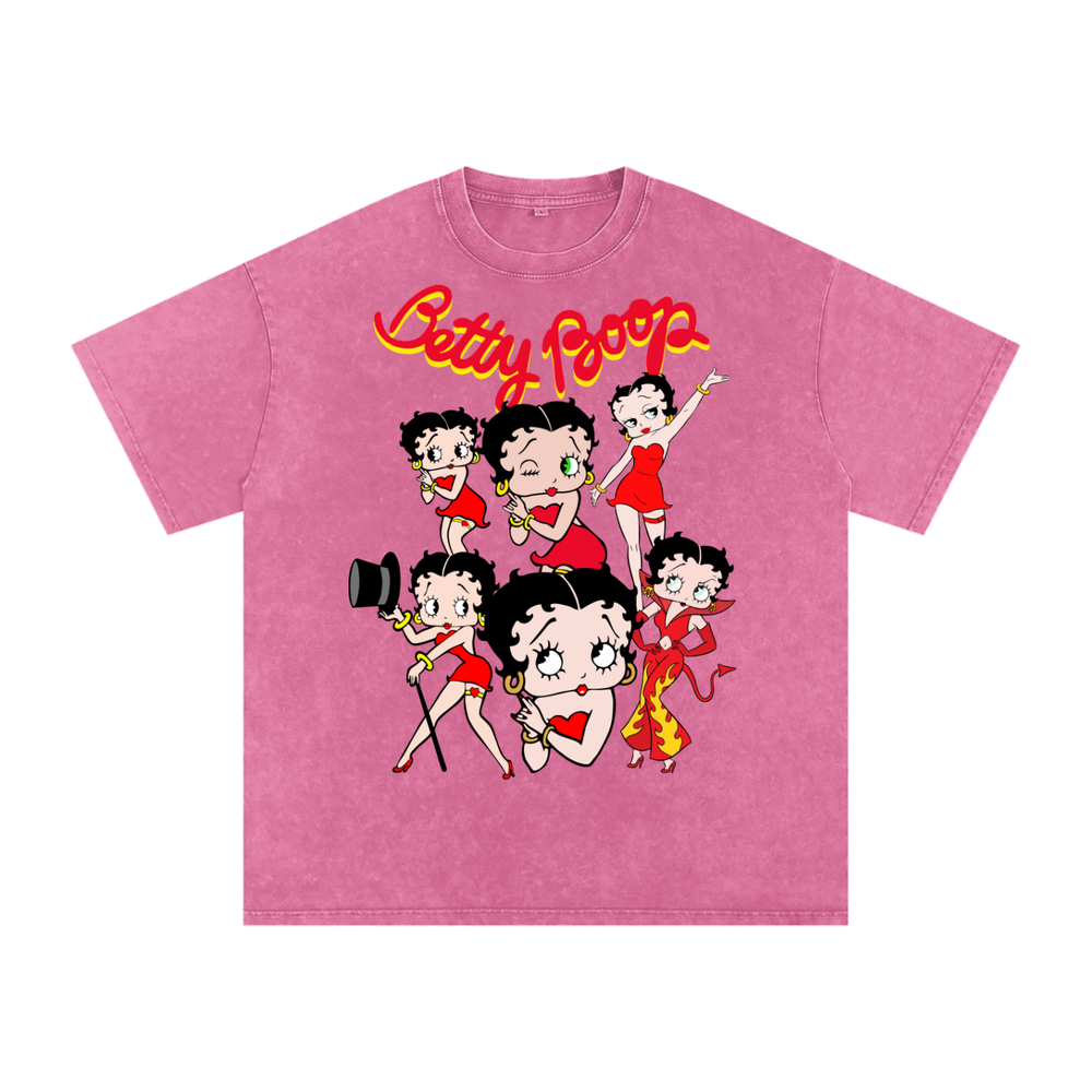 Betty Boop Acid Wash Oversize T-Shirt