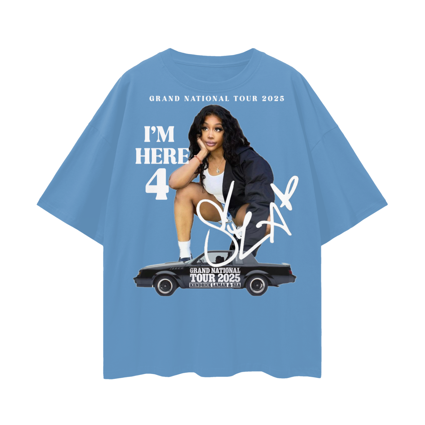 SZA Oversize Deep Drop Shoulder Tee
