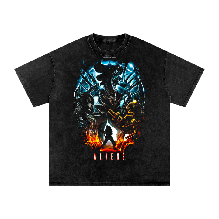 Aliens Acid Wash Oversize T-Shirt