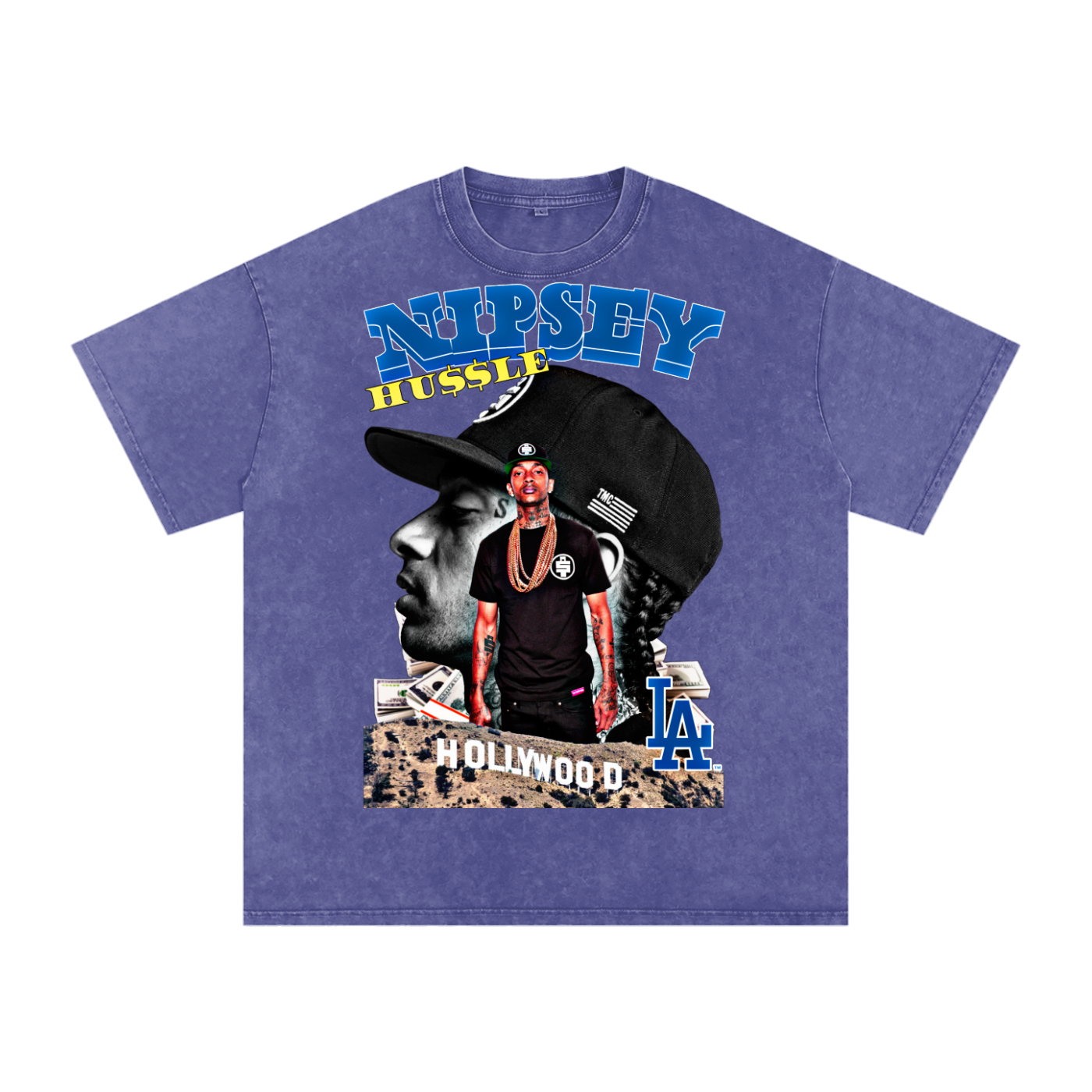 Nipsey Hustle Acid Wash Oversize T-Shirt
