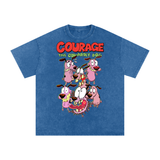 Courage the cowardly dog Acid Wash Oversize T-Shirt