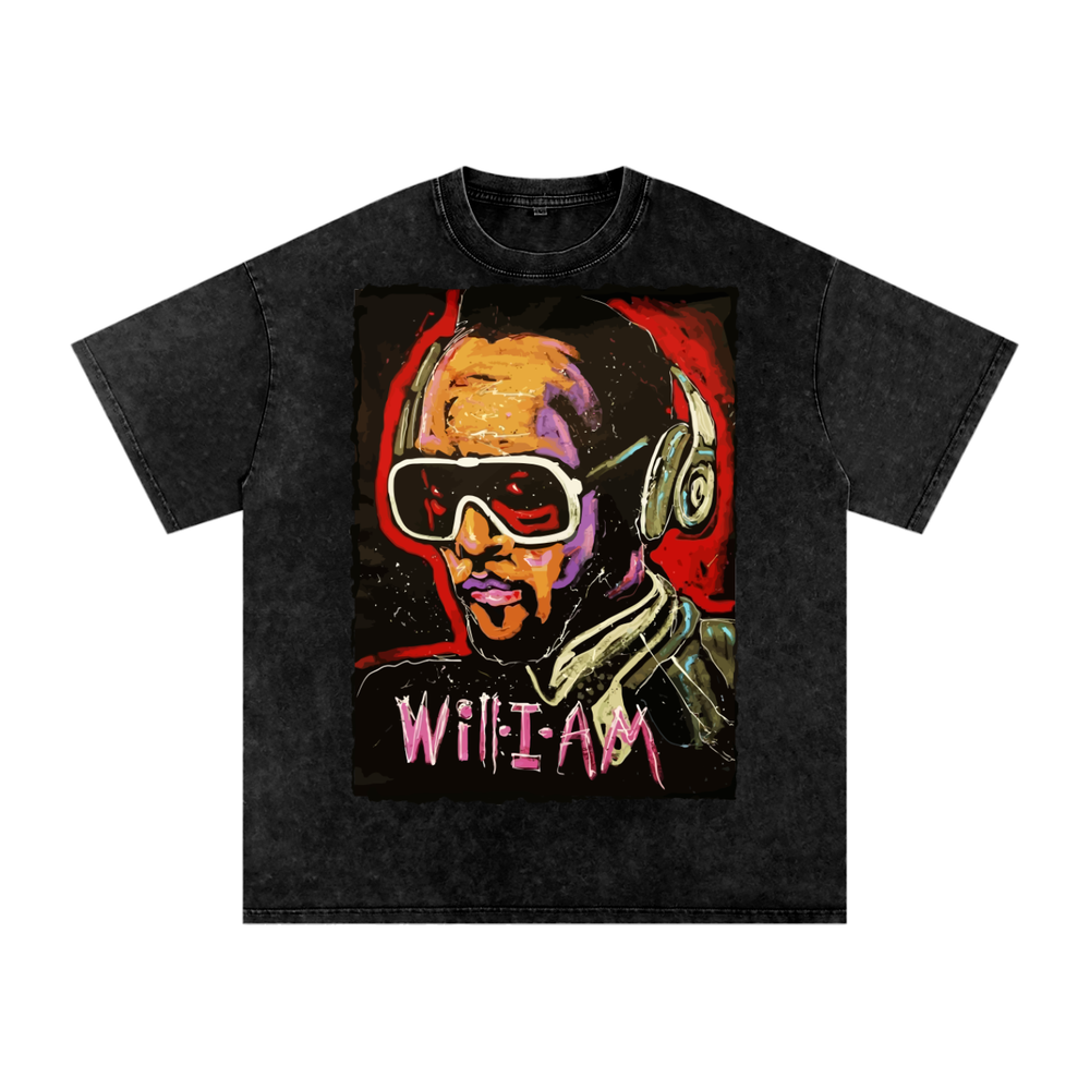 Will -I-am Acid Wash Oversize T-Shirt