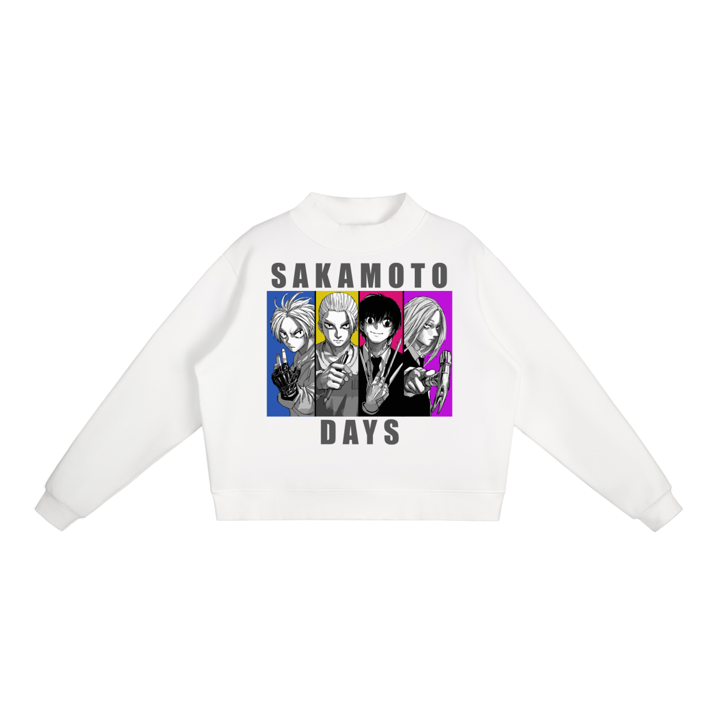 Sakamoto Days Essential Fleece Mid-Neck Crew Sweatshirt