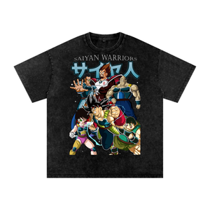 Saiyan Warriors Dragon ball Acid Wash Oversize T-Shirt
