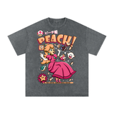 Peach Acid Wash Oversize T-Shirt
