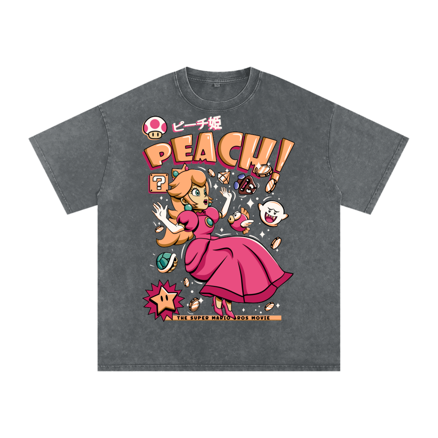 Peach Acid Wash Oversize T-Shirt