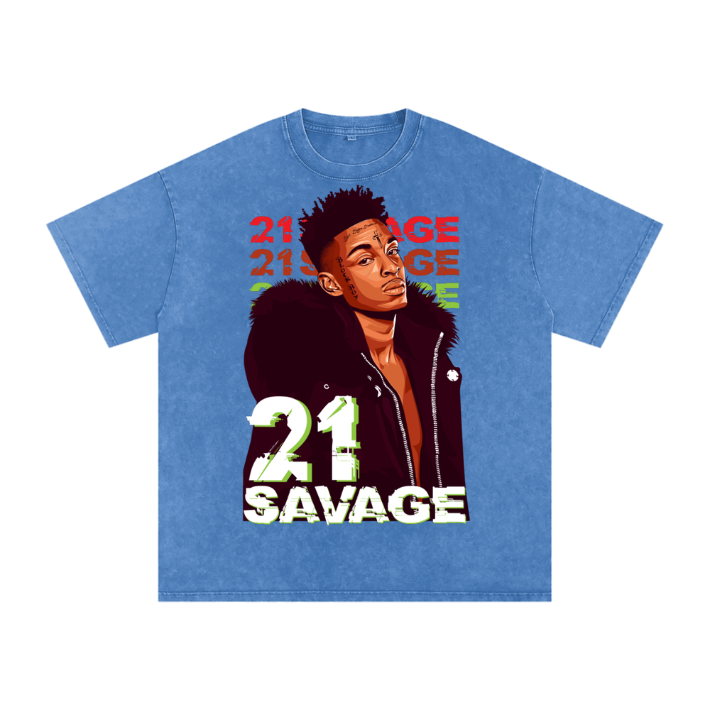 21 Savage Acid Wash Oversize T-Shirt