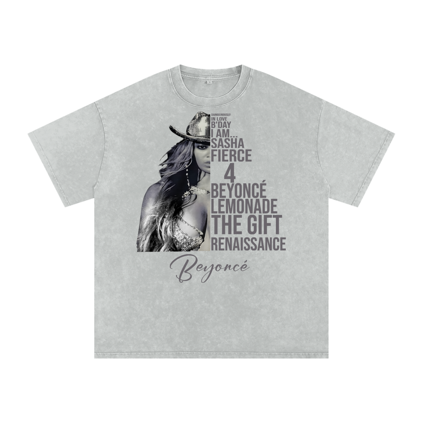 Beyonce Cowboy Carter Acid Wash Oversize T-Shirt
