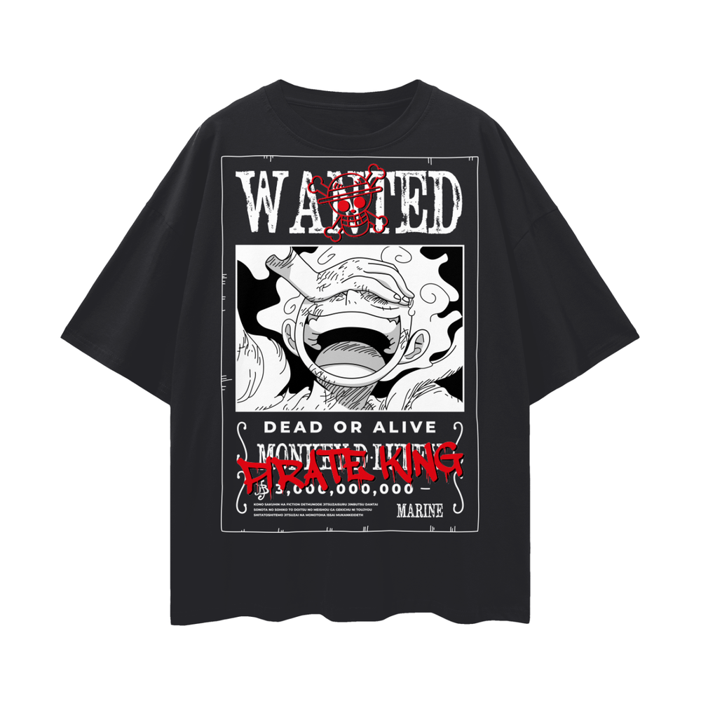 Sun God Luffy One Piece Oversize Deep Drop Shoulder Tee