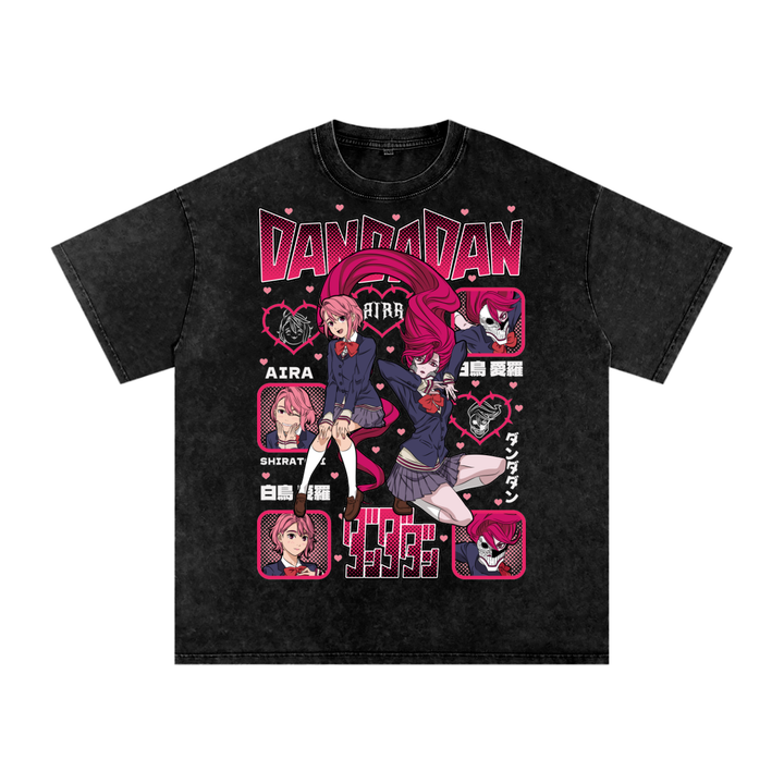 Aira Dandadan Acid Wash Oversize T-Shirt