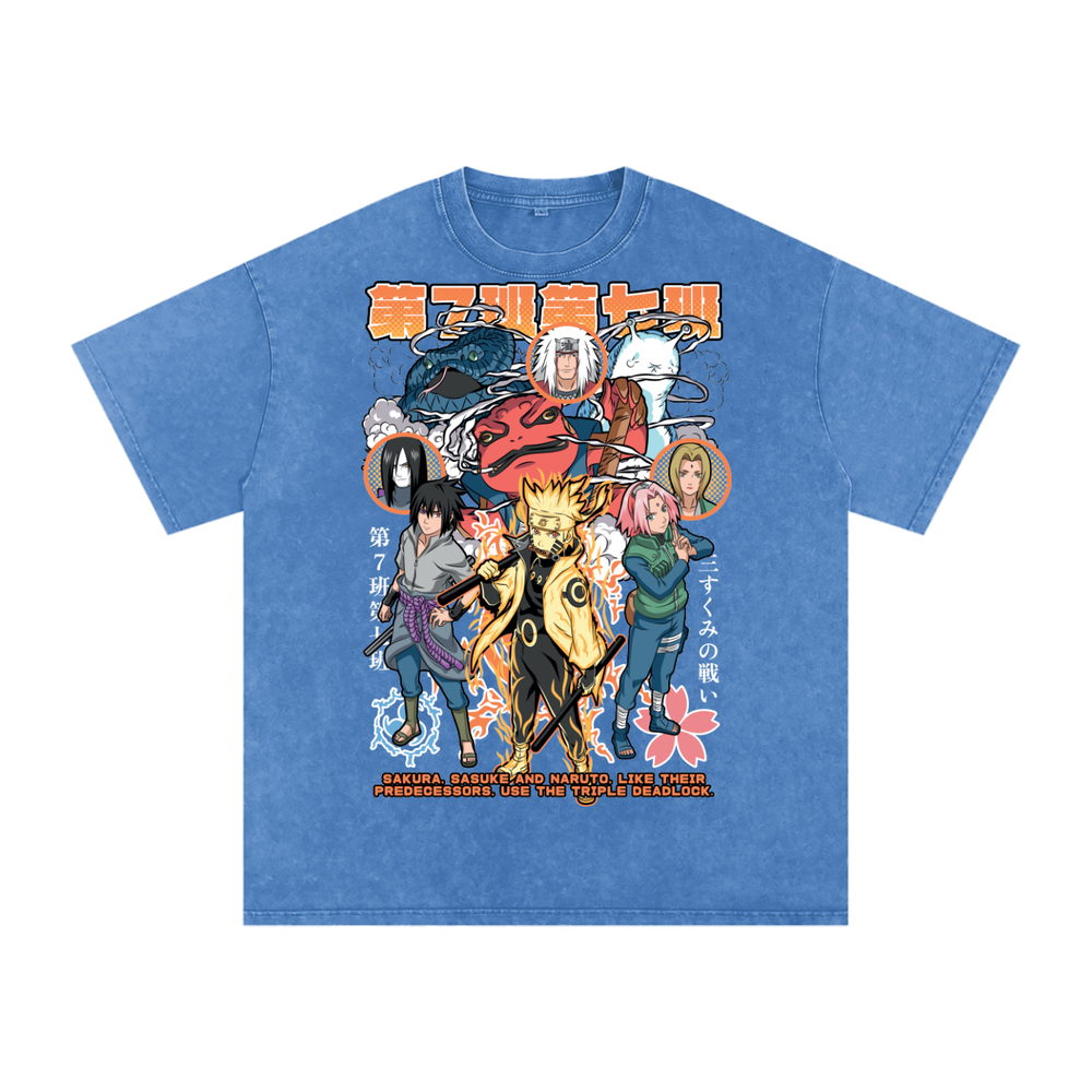 Naruto Shippuden Acid Wash Oversize T-Shirt
