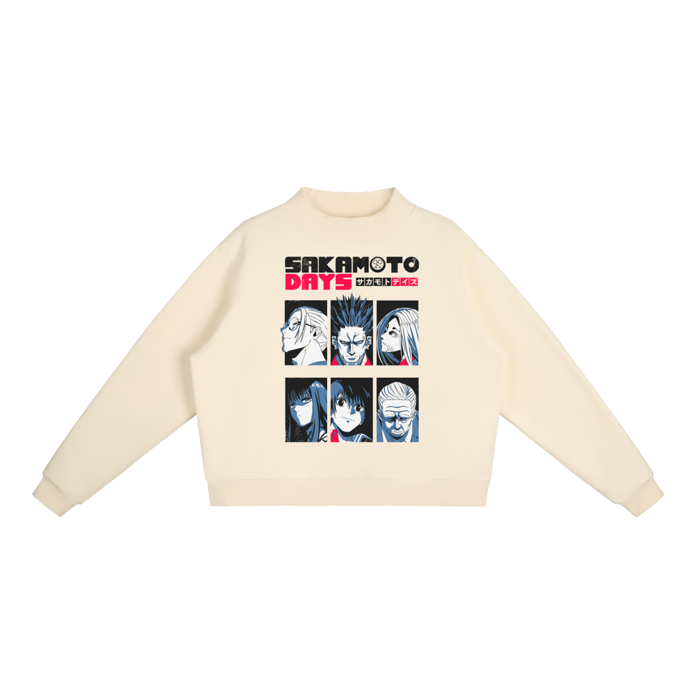 Sakamoto Days Essential Fleece Mid-Neck Crew Sweatshirt