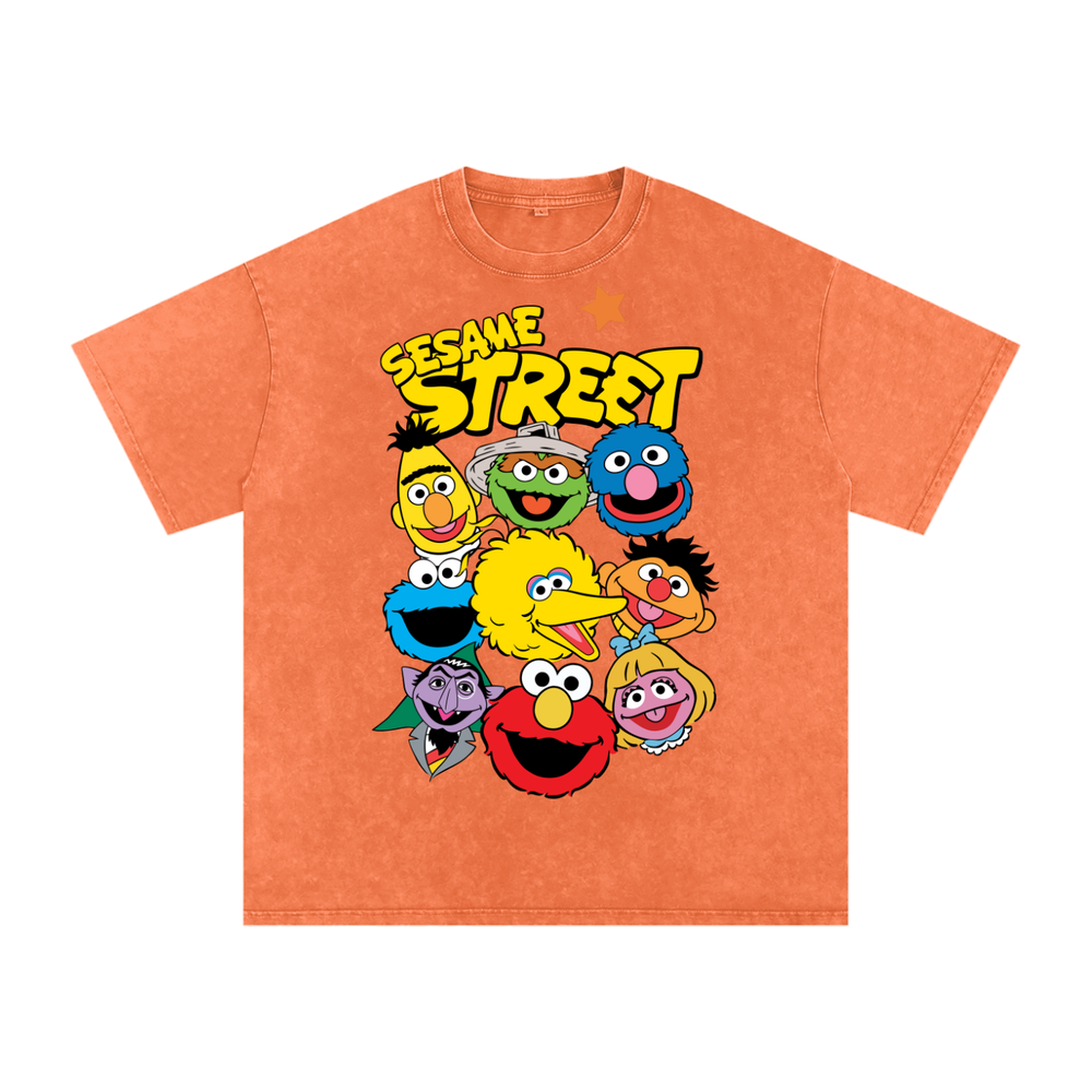 Sesame Street Acid Wash Oversize T-Shirt