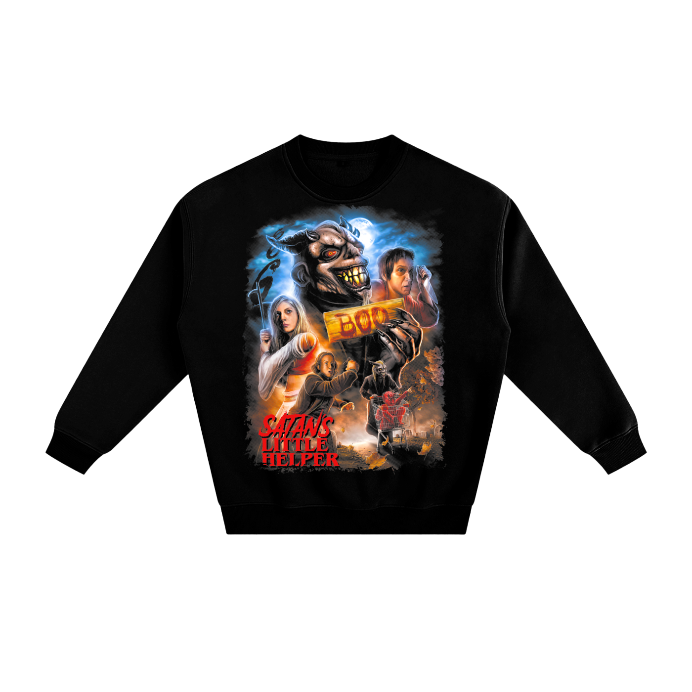 Satans Little Helper Fleeced Sweatshirt