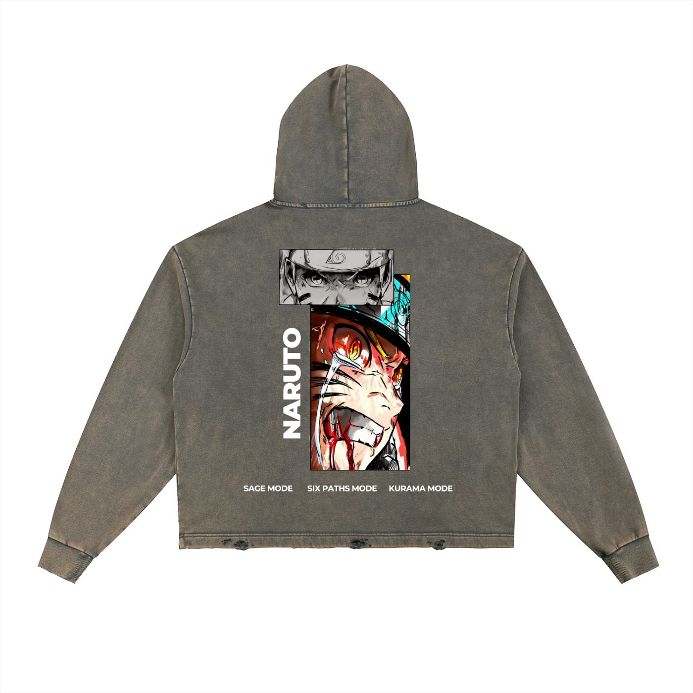 Naruto Vintage Washed Frayed-Hem Hoodie