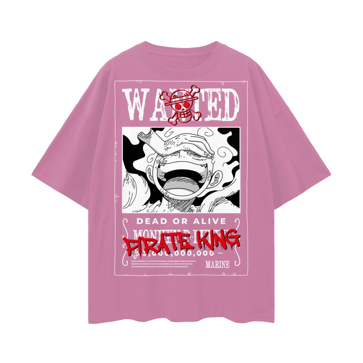 Sun God Luffy One Piece Oversize Deep Drop Shoulder Tee