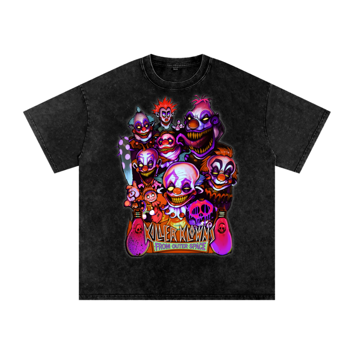 Killer Klowns from outer space Acid Wash Oversize T-Shirt