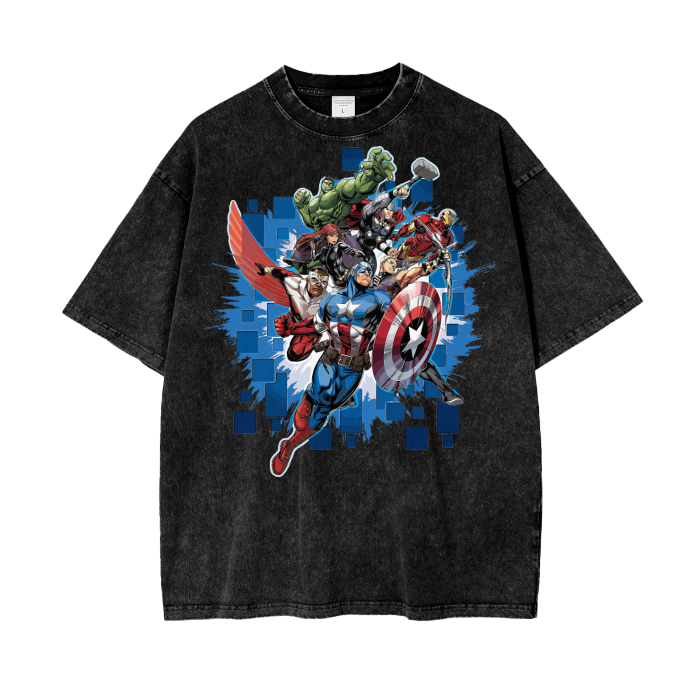 Avengers Oversize Snow Washed T-Shirt ODMPOD