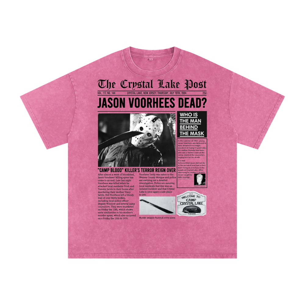 Jason Voorhees Acid Wash Oversize T-Shirt