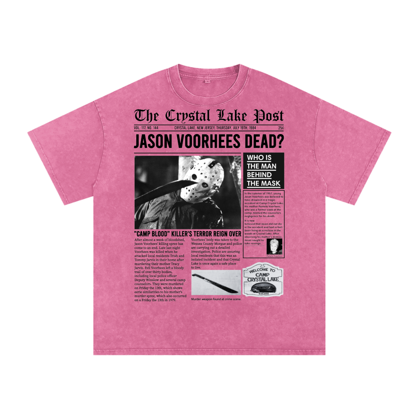 Jason Voorhees Acid Wash Oversize T-Shirt