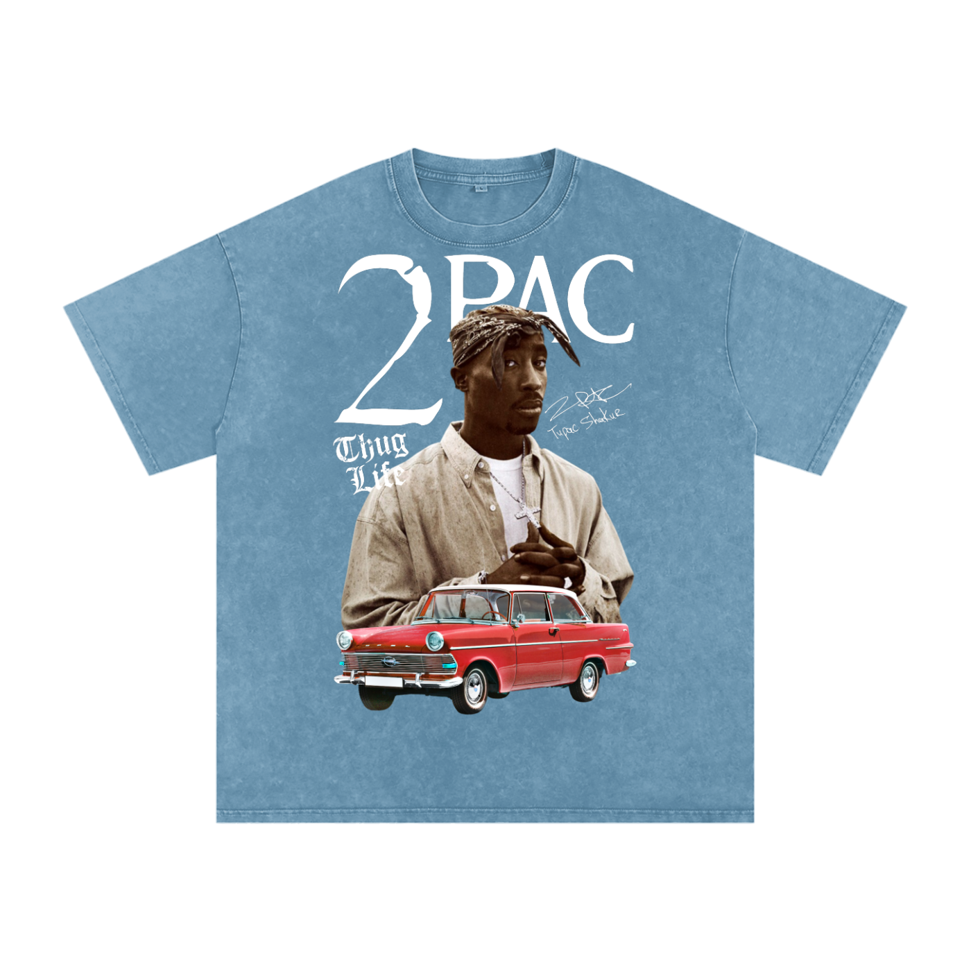 Tupac Shakur Acid Wash Oversize T-Shirt
