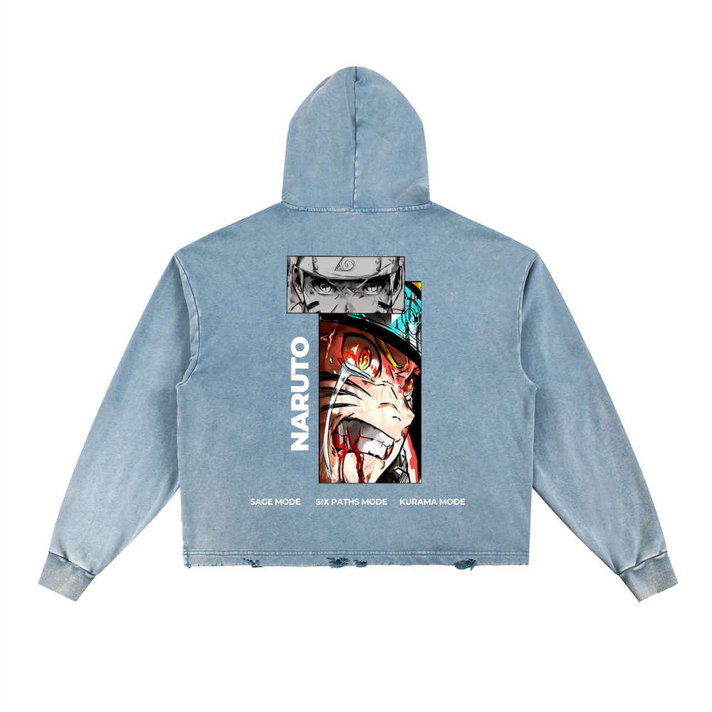 Naruto Vintage Washed Frayed-Hem Hoodie