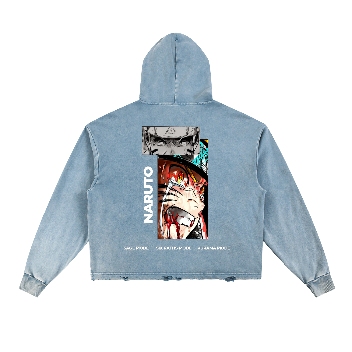 Naruto Vintage Washed Frayed-Hem Hoodie