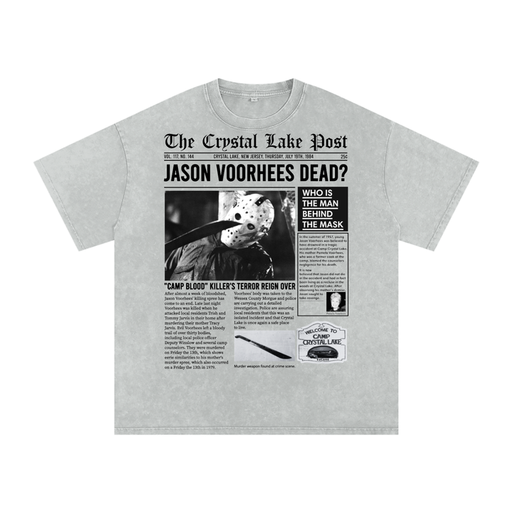 Jason Voorhees Acid Wash Oversize T-Shirt