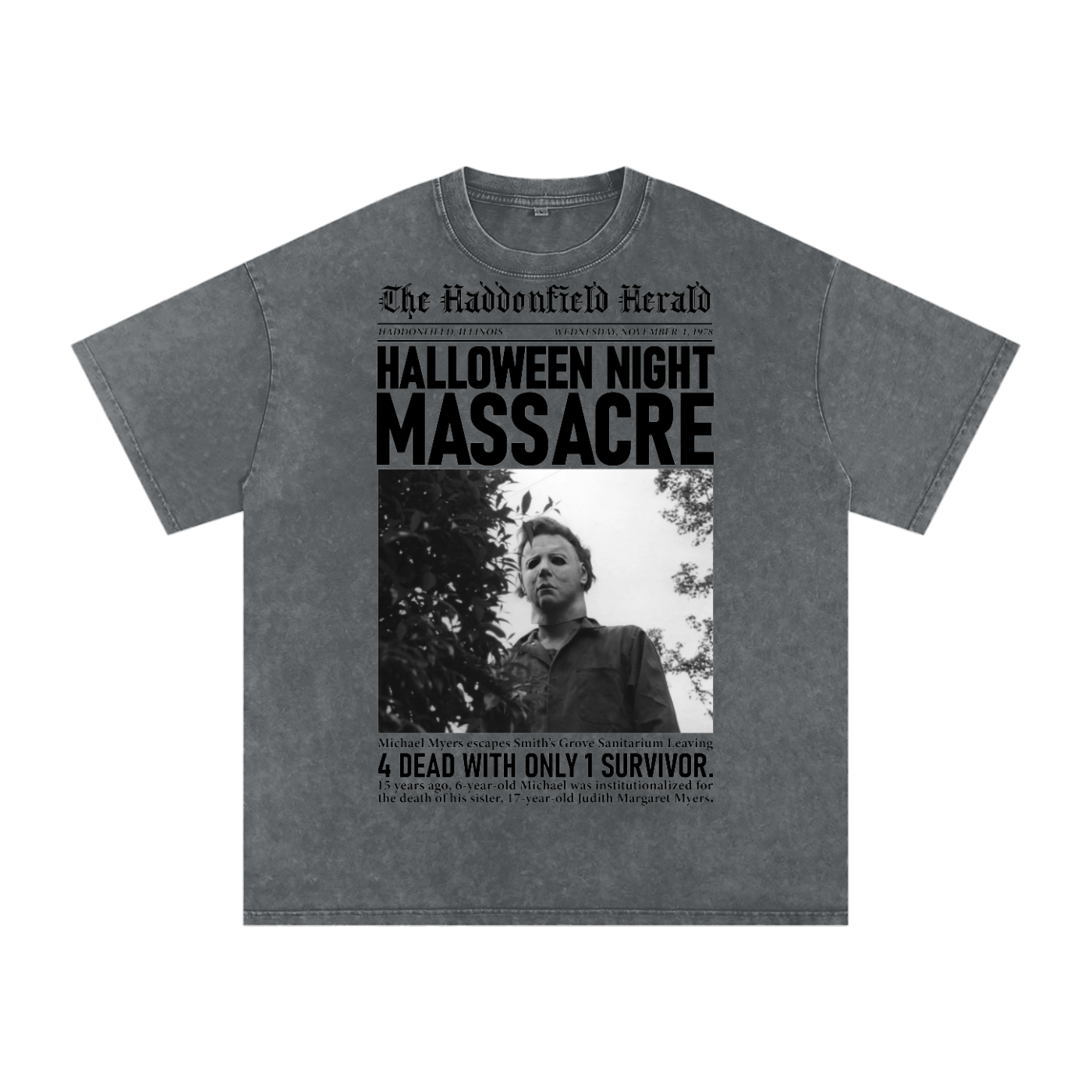 Micheal Myers Acid Wash Oversize T-Shirt